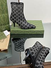 Fortok Gucci Black Demi Crystal-embellished Mesh Ankle Boots  - 3