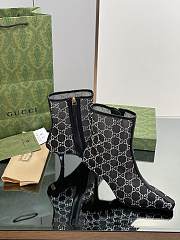 Fortok Gucci Black Demi Crystal-embellished Mesh Ankle Boots  - 2