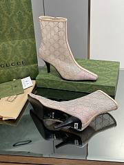 Fortok Gucci Beige Demi Crystal-embellished Mesh Ankle Boots - 6