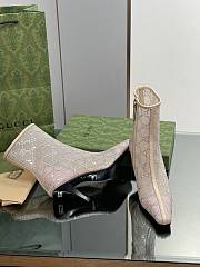 Fortok Gucci Beige Demi Crystal-embellished Mesh Ankle Boots - 4