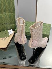 Fortok Gucci Beige Demi Crystal-embellished Mesh Ankle Boots - 3