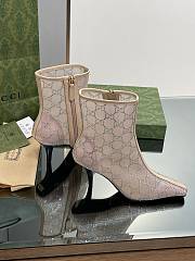 Fortok Gucci Beige Demi Crystal-embellished Mesh Ankle Boots - 2