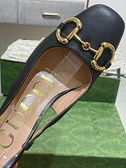Fortok Gucci Black Horsebit Leather Slingback Platform Pump - 4