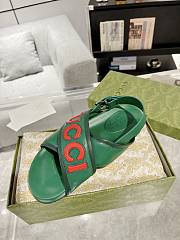 Fortok Gucci Logo-Patch Sandals Green  - 2