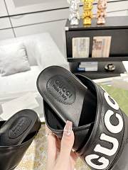 Fortok Gucci Logo-Patch Slides Black - 6