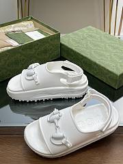 Fortok Gucci Velcro Horsebit Jelly Sandals White - 6