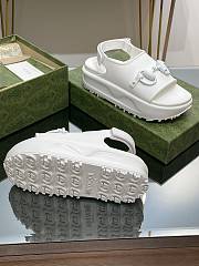 Fortok Gucci Velcro Horsebit Jelly Sandals White - 5