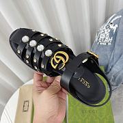 Fortok Gucci Rubber Buckle Strap Sandals Black - 5