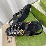 Fortok Gucci Rubber Buckle Strap Sandals Black - 4