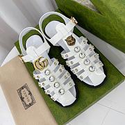 Fortok Gucci Rubber Buckle Strap Sandals White - 1
