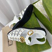 Fortok Gucci Rubber Buckle Strap Sandals White - 5