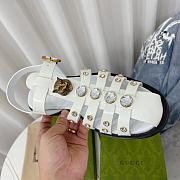 Fortok Gucci Rubber Buckle Strap Sandals White - 4
