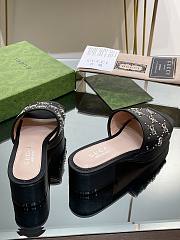 Fortok Gucci Platform Interlocking Double G Stud Sandals Black - 4