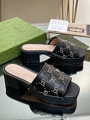 Fortok Gucci Platform Interlocking Double G Stud Sandals Black - 3