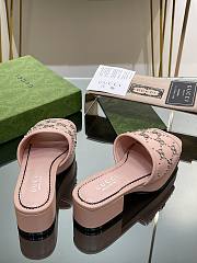 Fortok Gucci Platform Interlocking Double G Stud Sandals Pink - 4