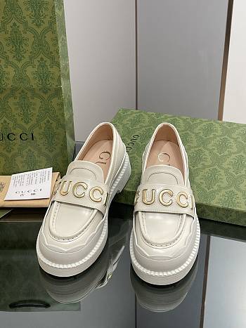 Fortok Gucci Logo Loafers White 