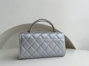 Fortok Chanel 23P Handle Kelly Bag Silver 18x10x4.5cm - 4