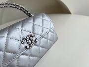 Fortok Chanel 23P Handle Kelly Bag Silver 18x10x4.5cm - 5