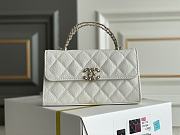 Fortok Chanel 23P Handle Kelly Bag White 18x10x4.5cm - 1