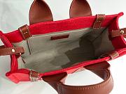 Fortok Chloe Small Woody Tote Bag Red 26.5x20x8cm - 4