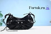 Fortok Balenciaga Le Cagole XS Shoulder Bag Crocodile Embossed With Rhinestones in Black - 1