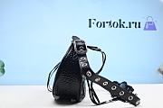Fortok Balenciaga Le Cagole XS Shoulder Bag Crocodile Embossed With Rhinestones in Black - 4