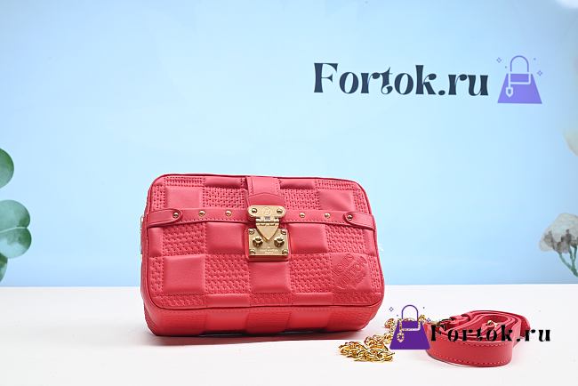 Fortok Louis Vuitton Troca MM Bag Red 25.5x17x7cm - 1