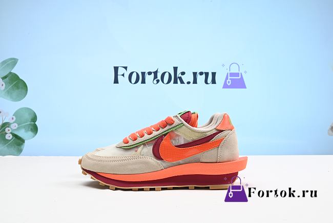 Fortok Nike Sacai x Clot x LDWaffle ‘Net Orange Blaze’ DH1347-100 Sneakers - 1