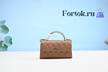 Fortok Chanel 23P Handle Kelly Bag Caramel Light Gold Hardware 18x10x4.5cm