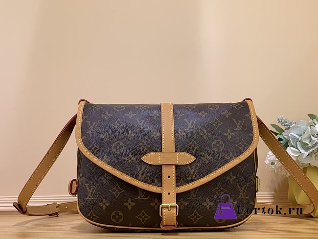 Fortok Louis Vuitton Monogram Saumur Bag M40710 28x11x20cm - 1