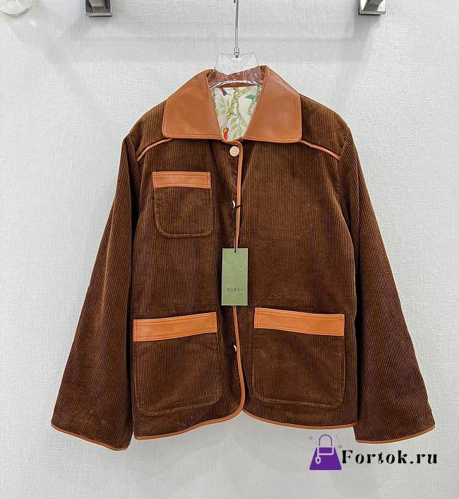 Fortok Gucci Corduroy Double-Sided Cotton Jacket Brown - 1