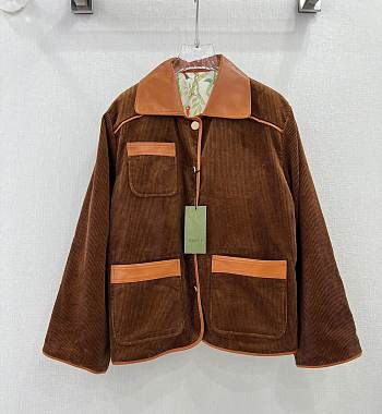 Fortok Gucci Corduroy Double-Sided Cotton Jacket Brown