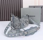 Fortok Balenciaga Small Le Cagole Denim Shoulder Bag Light Blue 26x16x10cm - 6