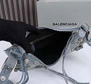 Fortok Balenciaga Small Le Cagole Denim Shoulder Bag Light Blue 26x16x10cm - 4