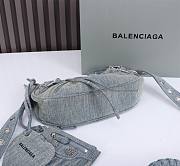 Fortok Balenciaga Small Le Cagole Denim Shoulder Bag Light Blue 26x16x10cm - 3