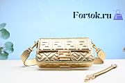 Fortok Fendi Baguette Leather Bag Gold Buckle 26cm - 1