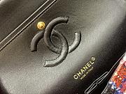 Fortok Chanel Tweed Quilted Medium Double Flap Blue Orange Yellow C881480 20cm  - 2