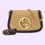 Fortok Gucci Blondie Shoulder Bag Dark Beige Cotton Canvas - 1
