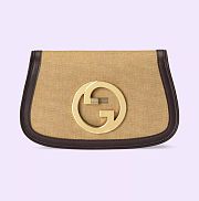 Fortok Gucci Blondie Shoulder Bag Dark Beige Cotton Canvas - 3