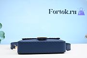 Fortok Fendi Baguette Blue Selleria Bag with Oversize Topstitching 8610 - 3