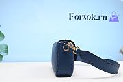 Fortok Fendi Baguette Blue Selleria Bag with Oversize Topstitching 8610 - 4