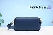 Fortok Fendi Baguette Blue Selleria Bag with Oversize Topstitching 8610 - 5