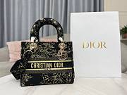 Fortok Dior Lady D-lite Black Multicolor Dior Jardin d’Hiver Embroidered Cotton with Velvet and Metallic Thread - 1