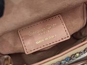 Fortok Dior Lady Micro Bag Pink Calfskin Embroidered with Multicolor Strass - 3