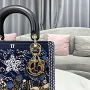 Fortok Dior Lady Star Tarot Beaded Dark Blue Bag 24x20x11cm - 6