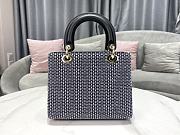 Fortok Dior Lady Star Tarot Beaded Dark Blue Bag 24x20x11cm - 4