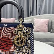 Fortok Dior Lady Sun Tarot Beaded Canvas Bag 24x20x11cm - 2