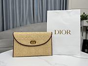 Fortok Dior 30 Montaigne Avenue Pouch With Flap Natural Cannage Raffia 31x19cm - 1