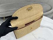 Fortok Dior 30 Montaigne Avenue Pouch With Flap Natural Cannage Raffia 31x19cm - 6