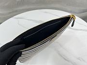 Fortok Dior Caro Daily Pouch Natural And Denim Blue Marinière Raffia 30x24.5cm - 6